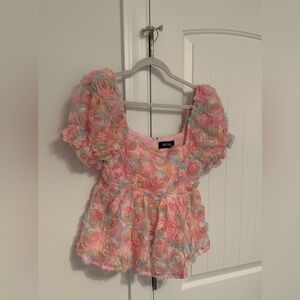 fab'rik Pastel Floral Baby Doll Top